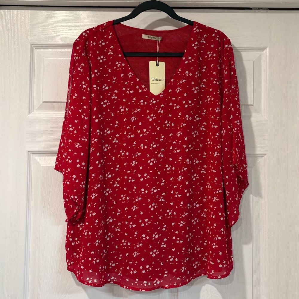 NWT Bebonnie Red Blouse